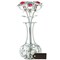 Matashi Chrome Plated Silver Flowers Bouquet And Vase W/ Red And Clear Crystals Chrome-Plated Table Top Decorations